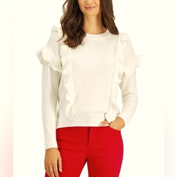 Charter Club Ruffled Sweater Sz Lg - Picture 1 of 11